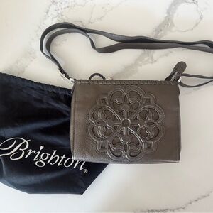 Brighton Charcoal Leather Crossbody Bag